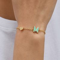 European And American New Personality Simple Alloy Letter Dripping Oil Bracelet Bracelet sku image 13