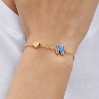 European And American New Personality Simple Alloy Letter Dripping Oil Bracelet Bracelet sku image 14