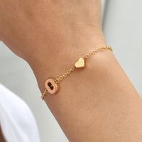 European And American New Personality Simple Alloy Letter Dripping Oil Bracelet Bracelet sku image 15