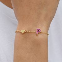 European And American New Personality Simple Alloy Letter Dripping Oil Bracelet Bracelet sku image 16