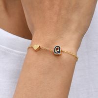 European And American New Personality Simple Alloy Letter Dripping Oil Bracelet Bracelet sku image 17