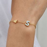European And American New Personality Simple Alloy Letter Dripping Oil Bracelet Bracelet sku image 19