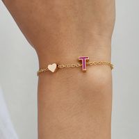 European And American New Personality Simple Alloy Letter Dripping Oil Bracelet Bracelet sku image 20