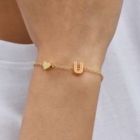 European And American New Personality Simple Alloy Letter Dripping Oil Bracelet Bracelet sku image 21