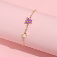 European And American New Personality Simple Alloy Letter Dripping Oil Bracelet Bracelet sku image 23