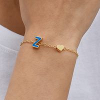 European And American New Personality Simple Alloy Letter Dripping Oil Bracelet Bracelet sku image 26