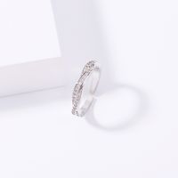 European And American Cross-border Simple Shines Zirconium Retro Creative Knotted Ring Fashion Ring sku image 1