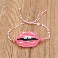 European And American Lips Tassel Bracelet Miyuki Beads Hand-woven Mouth Bracelet sku image 5