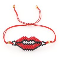 European And American Lips Tassel Bracelet Miyuki Beads Hand-woven Mouth Bracelet sku image 2