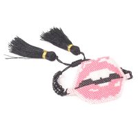 European And American Lips Tassel Bracelet Miyuki Beads Hand-woven Mouth Bracelet sku image 7