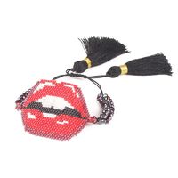 European And American Lips Tassel Bracelet Miyuki Beads Hand-woven Mouth Bracelet sku image 6