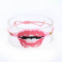 European And American Lips Tassel Bracelet Miyuki Beads Hand-woven Mouth Bracelet sku image 4