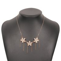 European And American Simple Single-layer Necklace Diamond Tassel Flower Necklace Retro Clavicle Chain sku image 1