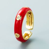Europe And The United States New Simple Opening Ring Copper Plated Real Gold Dripping Oil Ring Jewelry sku image 2