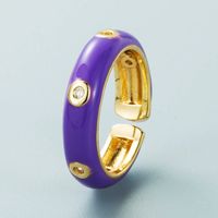 Europe And The United States New Simple Opening Ring Copper Plated Real Gold Dripping Oil Ring Jewelry sku image 3