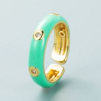 Europe And The United States New Simple Opening Ring Copper Plated Real Gold Dripping Oil Ring Jewelry sku image 4