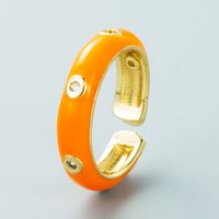 Europe And The United States New Simple Opening Ring Copper Plated Real Gold Dripping Oil Ring Jewelry sku image 7