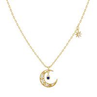 Ins Style Star And Moon Necklace Women's All-match Copper Plated Gold Fashion Jewelry Autumn New Products In Stock Necklace sku image 1