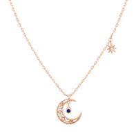 Ins Style Star And Moon Necklace Women's All-match Copper Plated Gold Fashion Jewelry Autumn New Products In Stock Necklace sku image 2