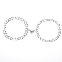 European And American New Personality Magnet Heart-shaped Bracelet Retro Round Couple Bracelets sku image 1
