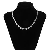 Collier D&#39;os De Visage Brillant En Acier Au Titane Collier De Chaîne De Clavicule De Style Punk Hip-hop Féminin sku image 1