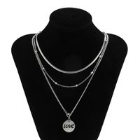Personality Hip-hop Multi-layered Love Letter Necklace Niche Titanium Steel Clavicle Chain Accessories sku image 1