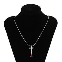 European And American New Diamond Cross Necklace Men And Women Simple Fashion Street Shooting Snake Bones Chain Clavicle Chain Female sku image 1