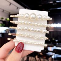 New Fashion Side Side Clip Pearl Hairpin Set Combination main image 5