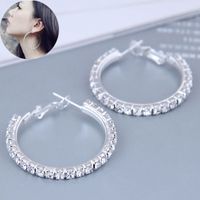 30mm Korean Full Diamond Large Circle High Quality Earrings main image 3