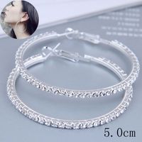 50mm Korean Full Diamond Large Circle High Quality Earrings main image 1