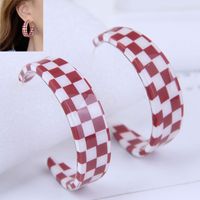 Fashion Simple Acrylic Check Pattern Temperament Female Earrings main image 6