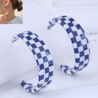 Fashion Simple Acrylic Check Pattern Temperament Female Earrings sku image 1