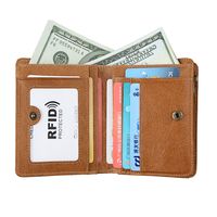 محفظة جلدية الرجعية محفظة مكافحة سرقة فرشاة عارضة محفظة main image 6