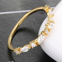 18k Gold Zircon Ring Exquisite Diamond Fine Ring Cross-border Simple Jewelry main image 3