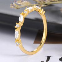 18k Gold Zircon Ring Exquisite Diamond Fine Ring Cross-border Simple Jewelry main image 5