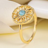 Cross-border New Opal Sun Ring The Same Closed Ring Geometric Hollow Ring Spot Wholesale main image 3