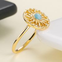 Cross-border New Opal Sun Ring The Same Closed Ring Geometric Hollow Ring Spot Wholesale main image 4