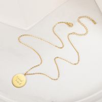 Nuevo Colgante De Disco Con Letras En Inglés, Collar Redondo De Buena Suerte, Collares De Pareja Para Hombres Y Mujeres main image 2