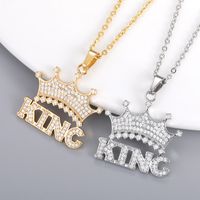 New Hip-hop Necklace King Crown Pendant Jewelry Men And Women Necklace main image 4