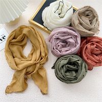 Semicircle Cotton And Linen Triangle Scarf Silk Scarf Korean Fashion Wild Scarf Headscarf Decorative Scarf main image 1