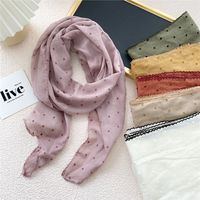 Semicircle Cotton And Linen Triangle Scarf Silk Scarf Korean Fashion Wild Scarf Headscarf Decorative Scarf main image 3