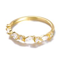 18k Gold Zircon Ring Exquisite Diamond Fine Ring Cross-border Simple Jewelry sku image 2