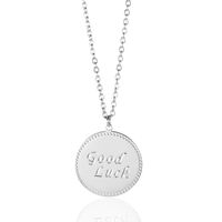 Nouvelle Lettre Anglaise Disque Pendentif Bonne Chance Collier Rond Hommes Et Femmes Couple Colliers sku image 2