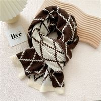 New Knitted Scarf Winter Korean Version Thickened Long Strip Warmth Student Korean Version Fashion Trend Bib sku image 4