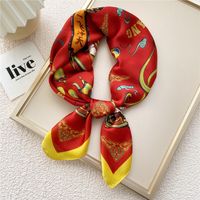 Square Scarf Silk Scarf Korean Version Decorative Printing Neck Guard Fashion Thin Scarf sku image 12