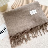 Pure Color Scarf Winter Student Korean Fashion Thick Warm Dual-use Shawl Cute Imitation Cashmere Scarf sku image 13