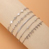 2021 New Jewelry Silver Star Bracelet Five-piece Geometric Bracelet Set main image 4