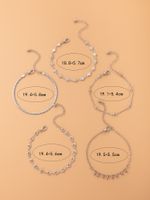 2021 New Jewelry Silver Star Bracelet Five-piece Geometric Bracelet Set main image 5