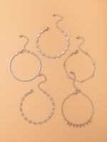 2021 New Jewelry Silver Star Bracelet Five-piece Geometric Bracelet Set sku image 1