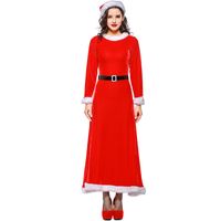 Dense Velvet Elastic Christmas Dress Costume sku image 1